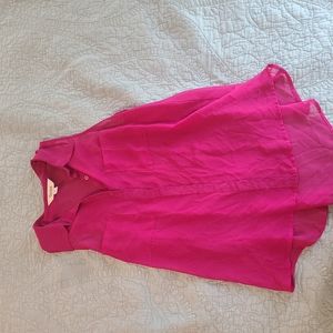Pink button up tank top